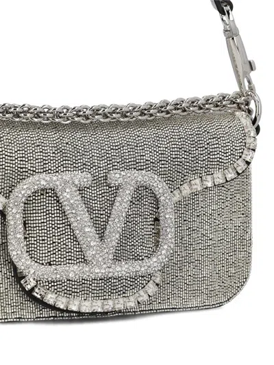 Shop Valentino Garavani Handbags In Crystal Silver/silver/crystal