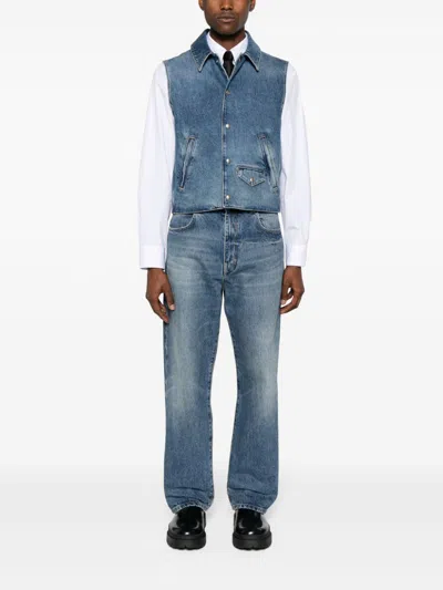 Givenchy Faded Blue Denim Jeans In Blue