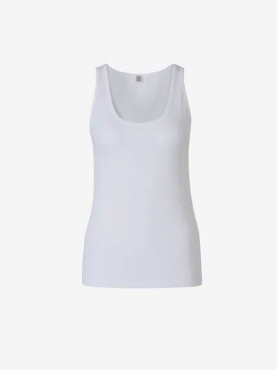 Shop Totême Ribbed Tank Top In U Neck