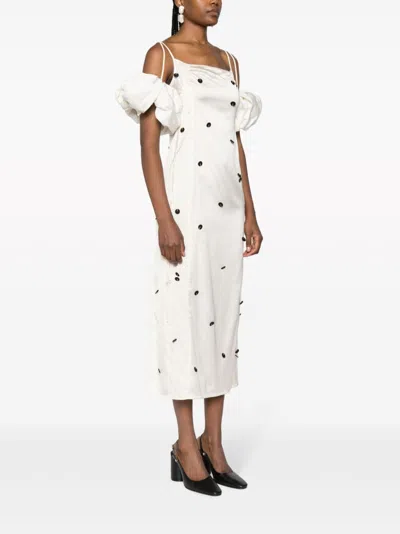 Jacquemus Chouchou Brodee Off-shoulder Mini Dress