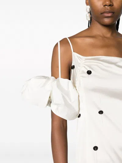 Jacquemus Chouchou Brodee Off-shoulder Mini Dress
