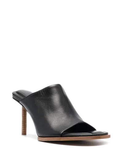 Jacquemus Stiletto Heel Leather Open Toe Mules