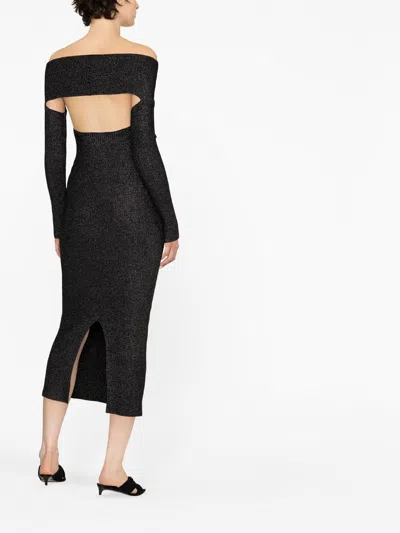 Khaite Marisole Glittery Off-the-shoulder Midi-dress