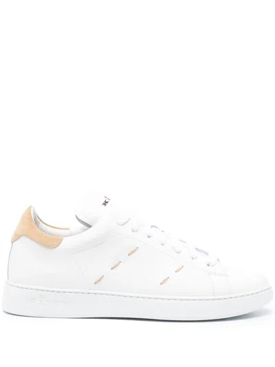 Shop Kiton Leather Sneakers