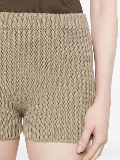Max Mara Ribbed Fisherman's Knit Cotton Shorts