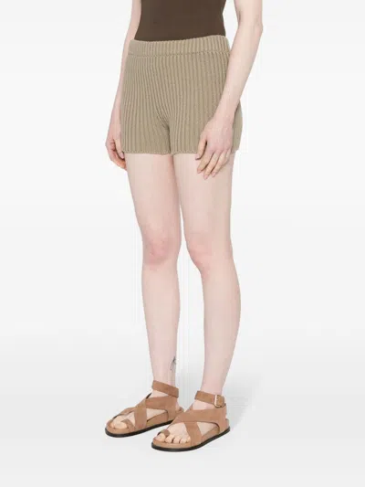 Max Mara Ribbed Fisherman's Knit Cotton Shorts