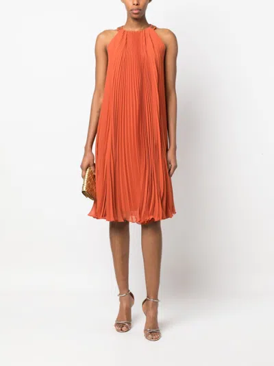 Max Mara Golena Belted Pleated Midi Dress