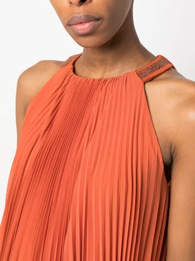Max Mara Golena Belted Pleated Midi Dress