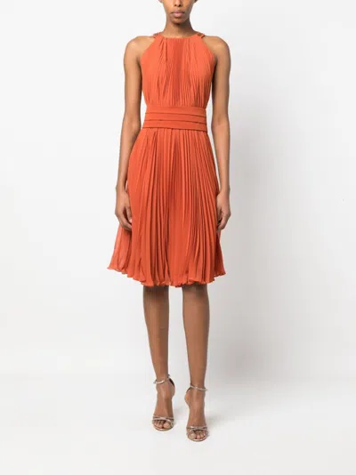 Max Mara Golena Belted Pleated Midi Dress