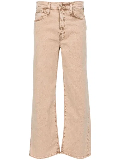 Mother The Dodger Flood High Rise Jeans In Dark Khaki