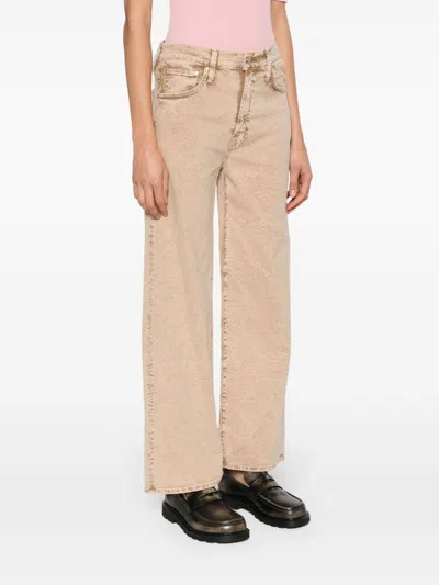 Mother The Dodger Flood High Rise Jeans In Dark Khaki