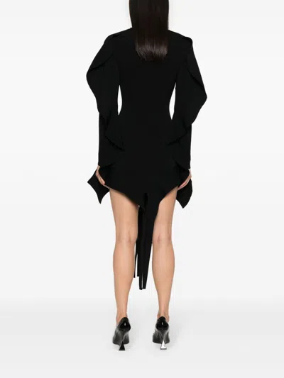 Mugler Asymmetric Mini Dress With Ruffle Details