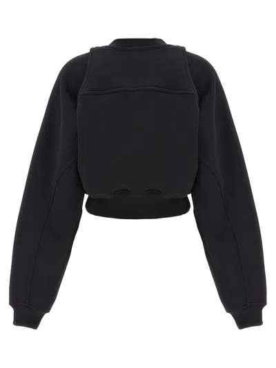 Off-white Cotton Sweatshirt With Frontal Logo