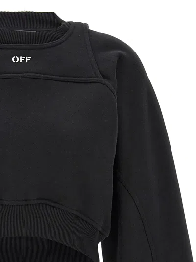 Off-white Cotton Sweatshirt With Frontal Logo