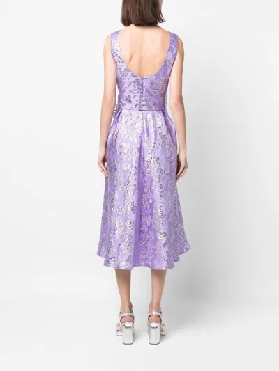 P.a.r.o.s.h Floral-pattern Satin Midi Dress