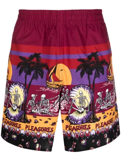 Pleasures Beach Short Burgundy