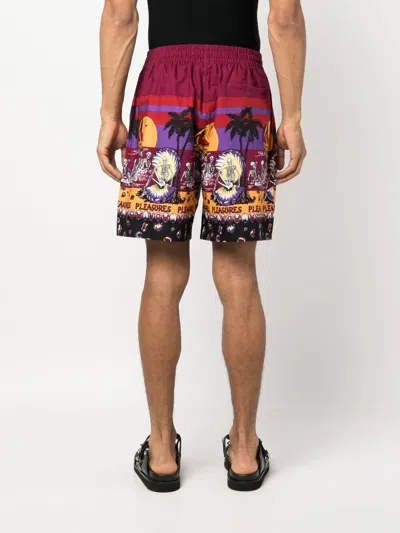 Pleasures Beach Short Burgundy