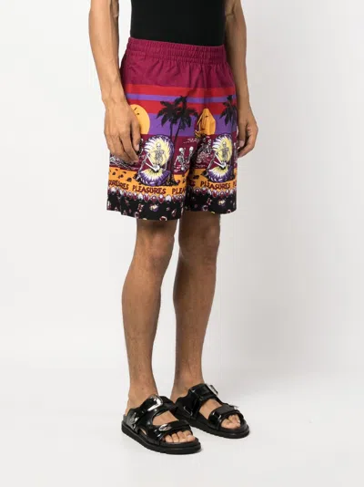Pleasures Beach Short Burgundy