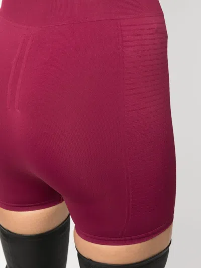 Rick Owens Dark Pink Dark Pink Black High Waist Knitted Shorts