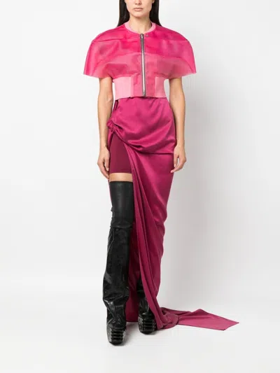 Rick Owens Dark Pink Dark Pink Black High Waist Knitted Shorts