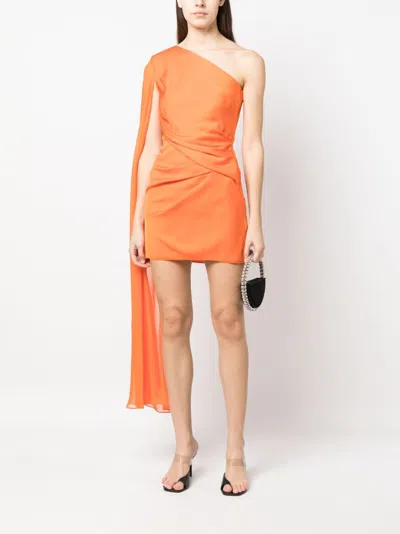 Shop Roland Mouret Asymmetric Silk Crepe Mini Dress