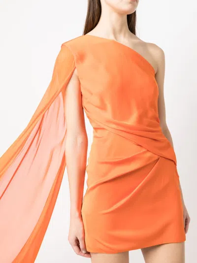 Roland Mouret Draped One-shoulder Silk Mini Dress
