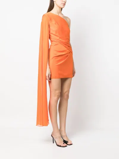 Roland Mouret Draped One-shoulder Silk Mini Dress