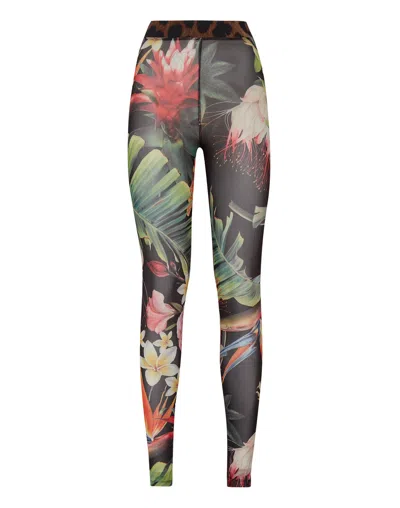 Philipp Plein Floral-print Leggings In Multi