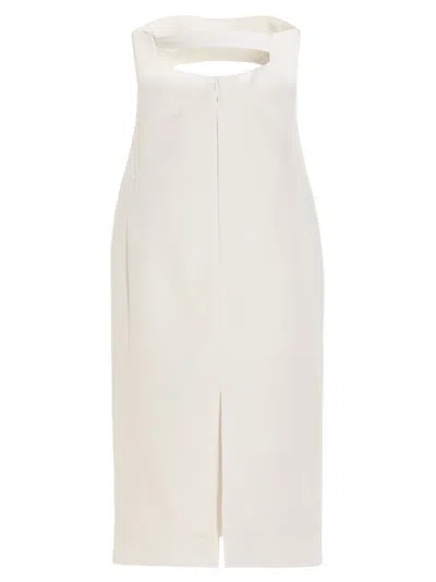 Saint Laurent Viscose Bustier Midi Dress