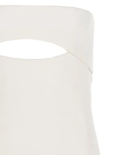 Saint Laurent Viscose Bustier Midi Dress
