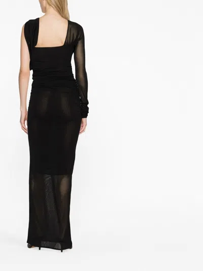 Saint Laurent One-shoulder Draped Maxi Dress