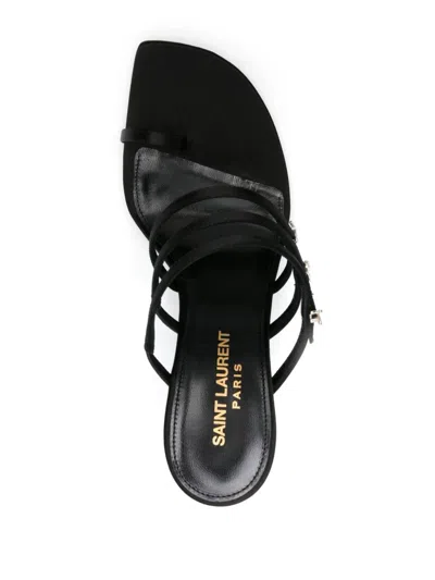 Saint Laurent Jerry 95mm Satin Mules In Black