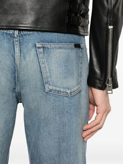 Shop Saint Laurent Straight Leg Denim Jeans