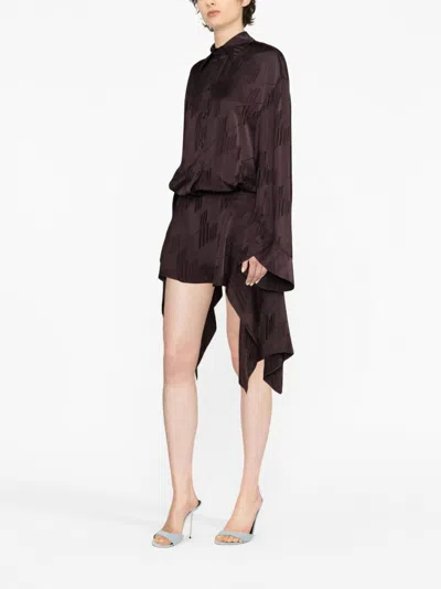 Attico Mischa Houndstooth Shirt Dress