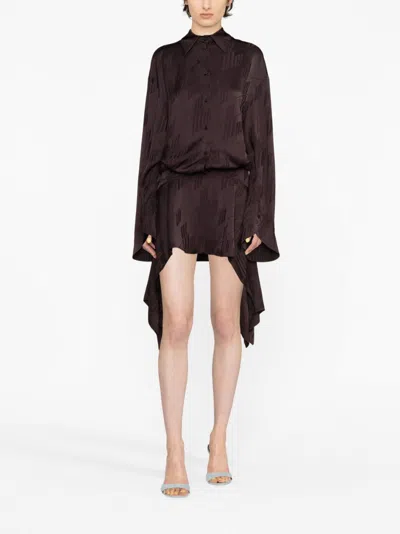 Attico Mischa Houndstooth Shirt Dress