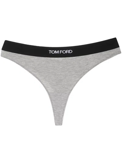 Shop Tom Ford Logo Thong Briefs