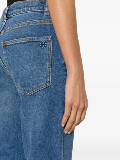 Shop Tory Burch Cropped Flared Denim Jeans