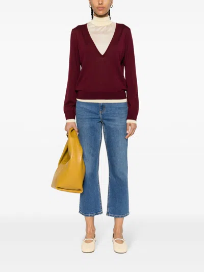 Shop Tory Burch Cropped Flared Denim Jeans