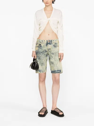 Vaquera Denim Split Shorts