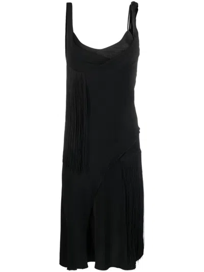 Victoria Beckham Fringe-trimmed Asymmetric Minidress
