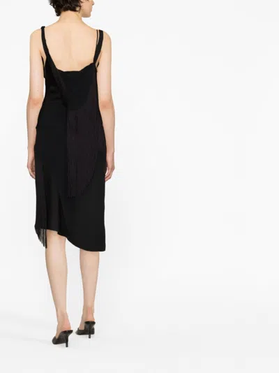 Victoria Beckham Fringe-trimmed Asymmetric Minidress