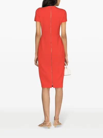 Victoria Beckham T-shirt Fitted Midi Dress With Back Zipper