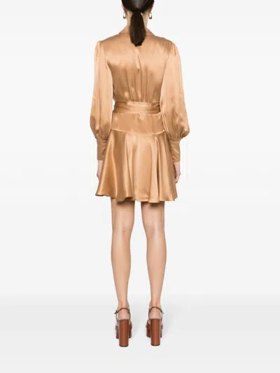 Shop Zimmermann Silk Wrap Mini Dress