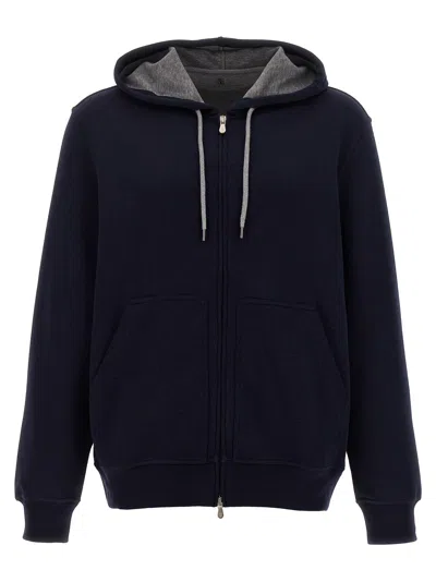 Brunello Cucinelli Techno Cotton Interlock Zip-front Hooded Sweatshirt
