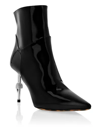 Philipp Plein Skull-heel Ankle Boots In Black