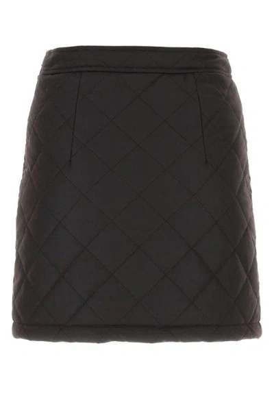 Shop Burberry Women Dark Brow Cotton Mini Skirt In Brown