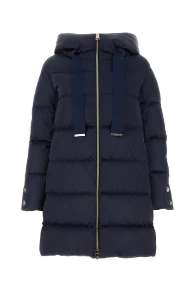 Herno Dark Blue Polyester Down Jacket In Blue