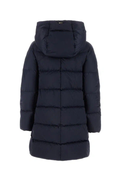 Herno Dark Blue Polyester Down Jacket In Blue