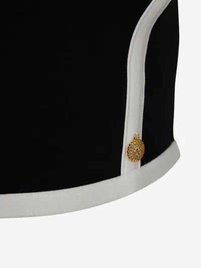 Balmain Two-tone Cropped Top In Bead Detail On The Front