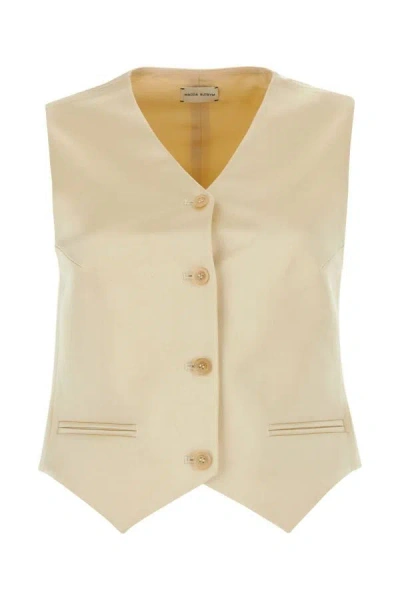 Magda Butrym Cotton Blend Vest With Adjustable Back Strap In Yellow